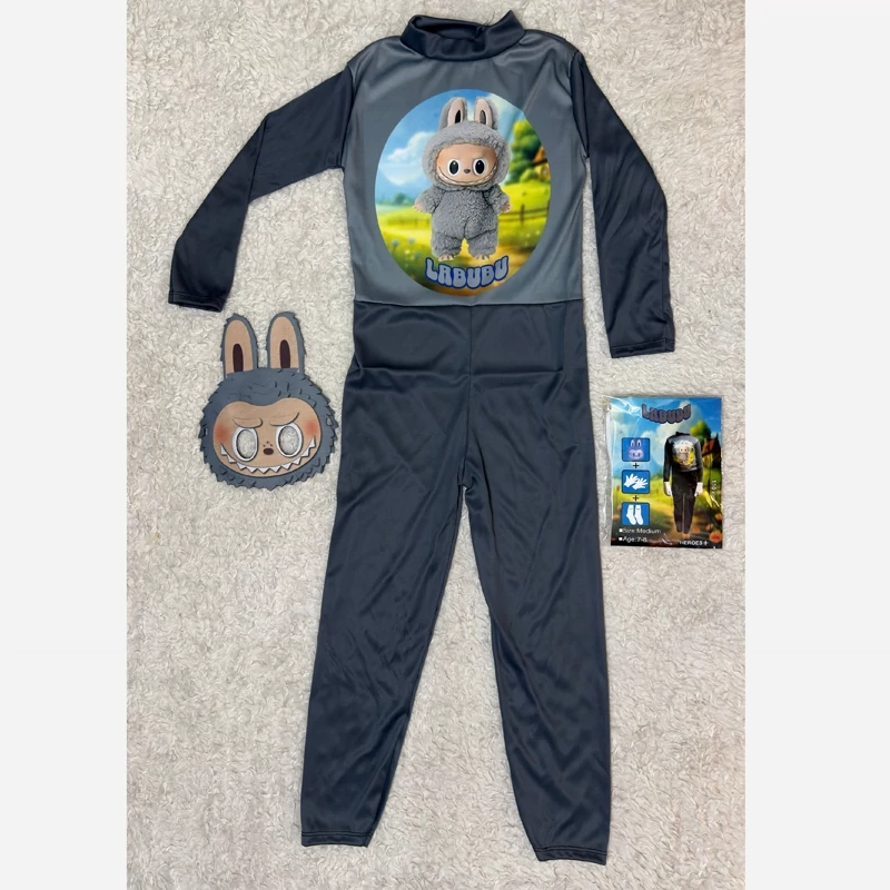 ست لباس شخصیتی لبوبو مدل پارچه کشی طرح طوسی