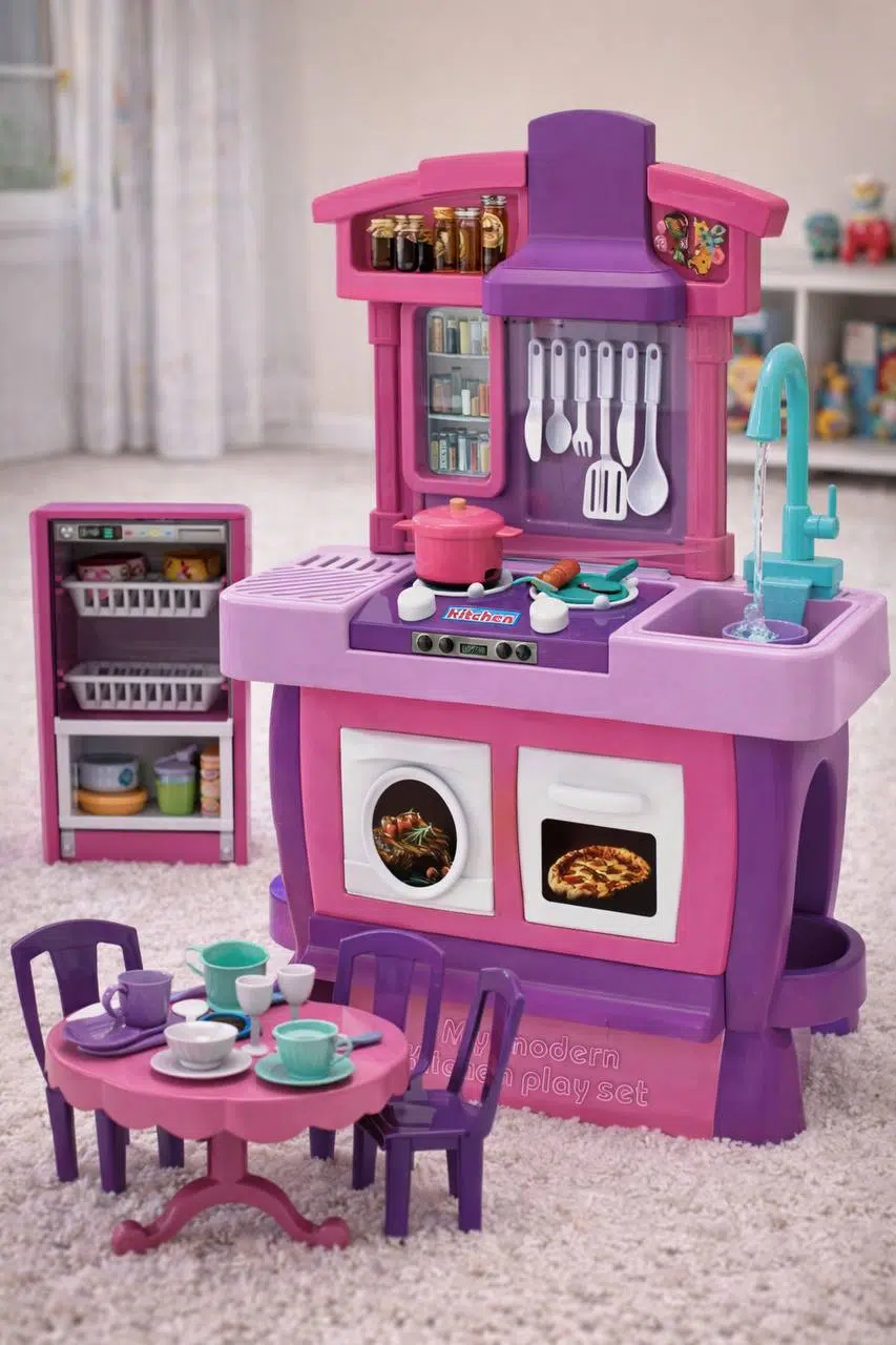 اسباب بازی آشپزخانه با سینک واقعی و چراغ