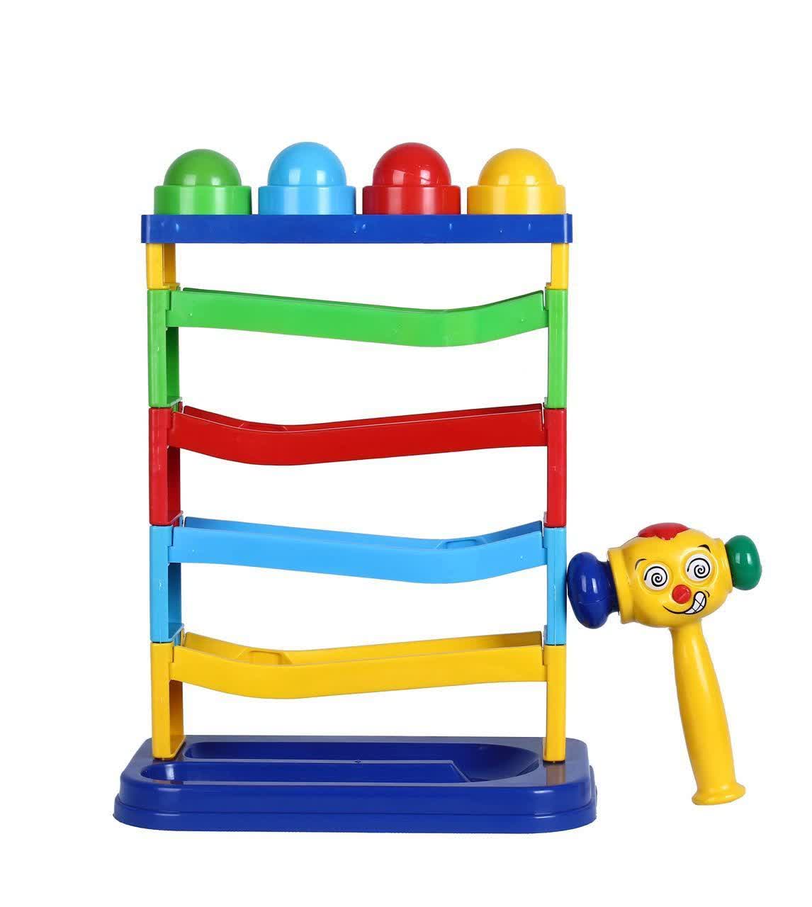 اسباب بازی آموزشی چکش و سرسره توپ مدل رالی توپ