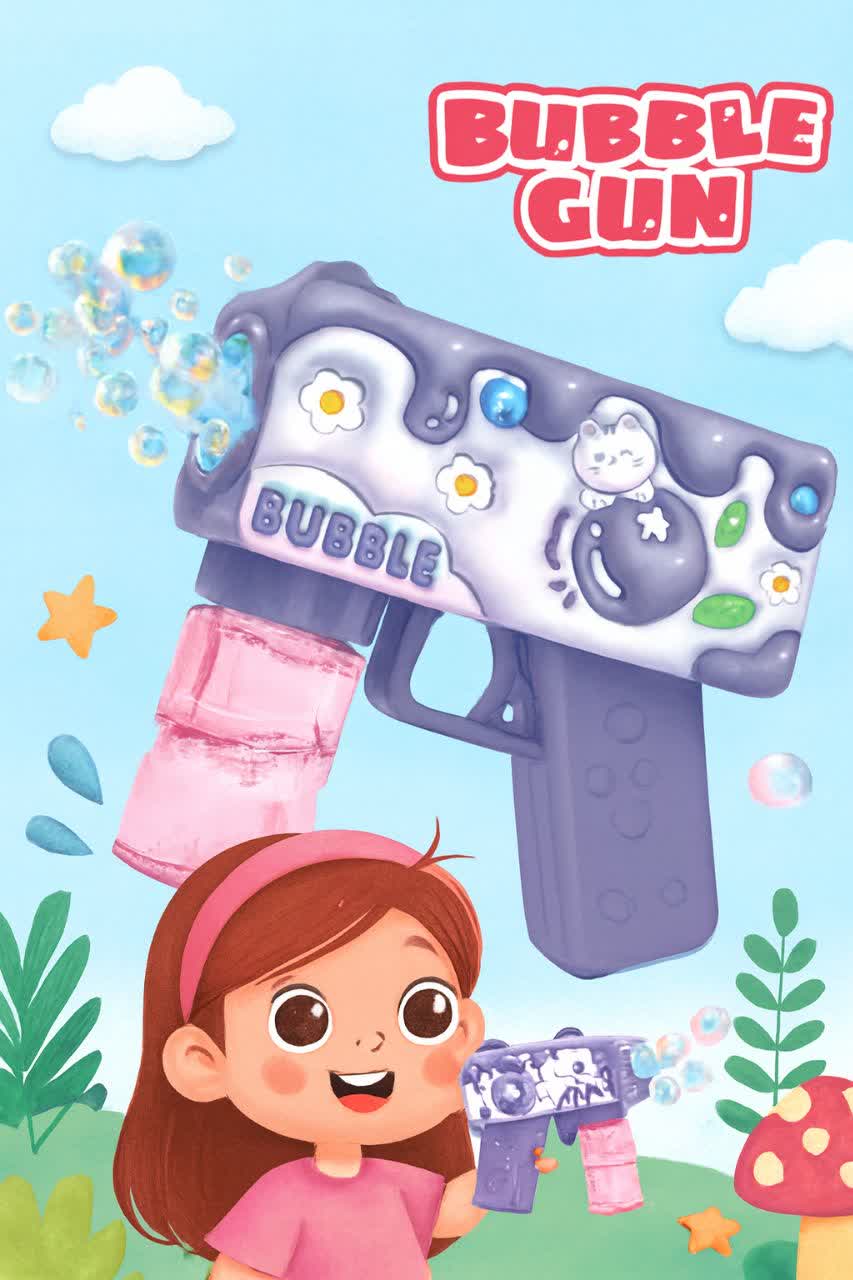 تفنگ حباب ساز مدل مخزن دار اتوماتیک چراغدار